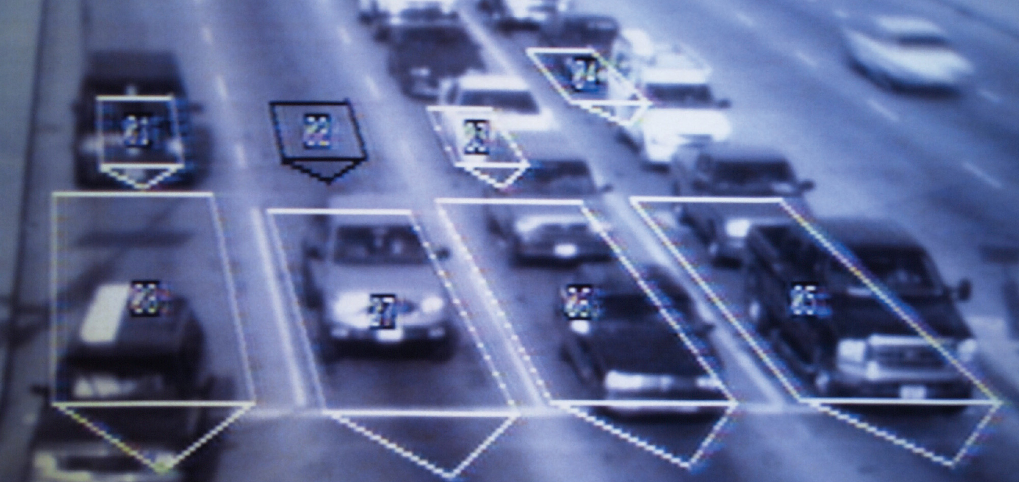 A still from a camera’s live video stream, which monitors traffic and controls speed and flow autonomously.