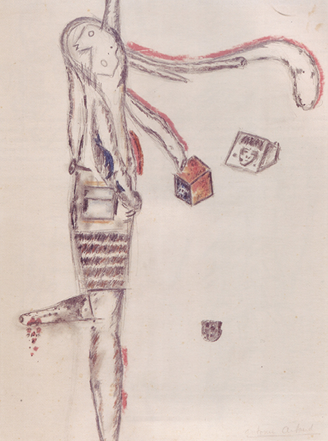 A drawing by Antonin Artaud titled “Le totem,” December nineteen forty five.
