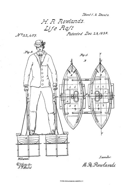 An illustration from Henry Robert Rowlands's patent application for