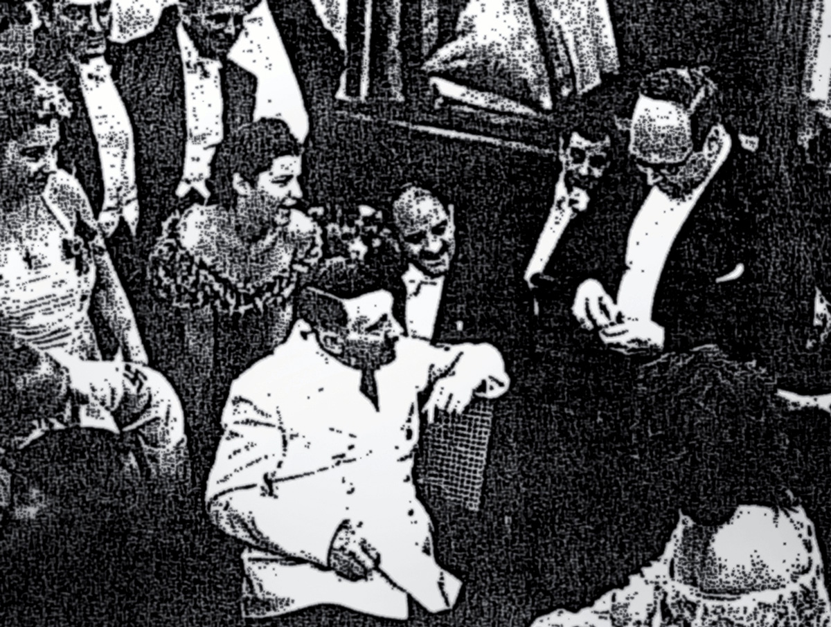 A photograph of Kalanag performing for Adolf Hitler, circa nineteen thirty nine.