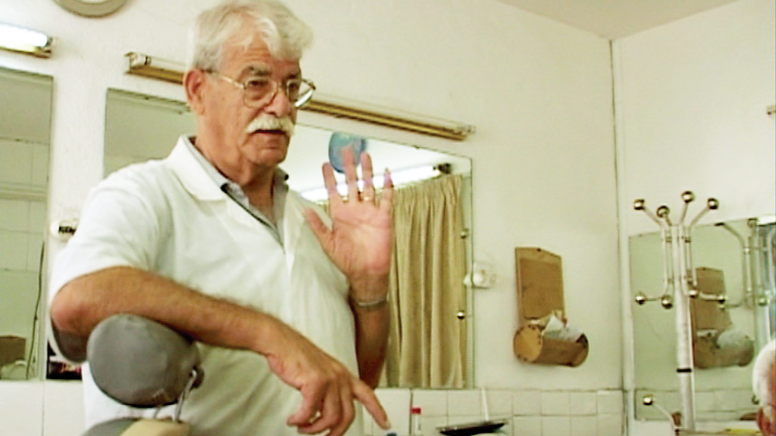 Film still from “Route 181: Extracts from a Palestinian-Israeli Journey,” by Eyal Sivan and Michel Khleifi, two thousand three.