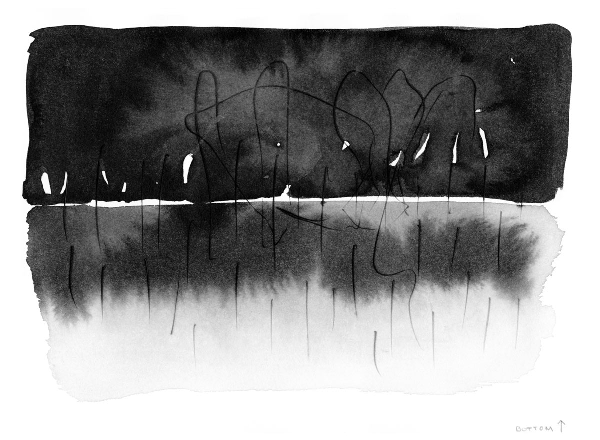 Artist Emilie Clark’s two thousand and one drawing of Lightning Field.