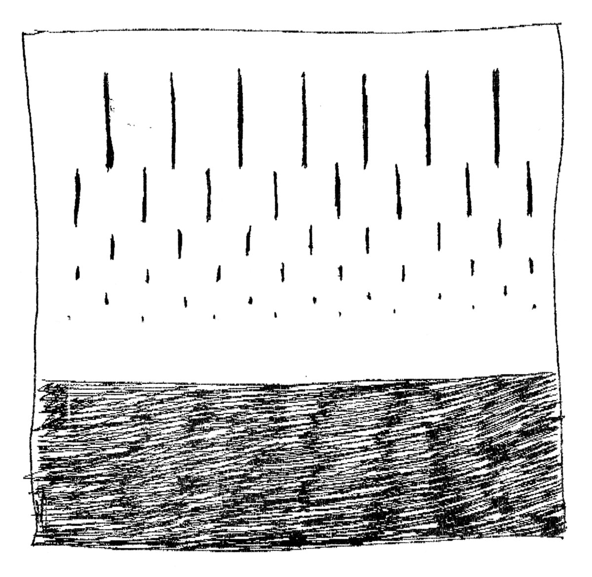 Artist Jenny Perlin’s’s 2001 two thousand and one drawing of Lightning Field.