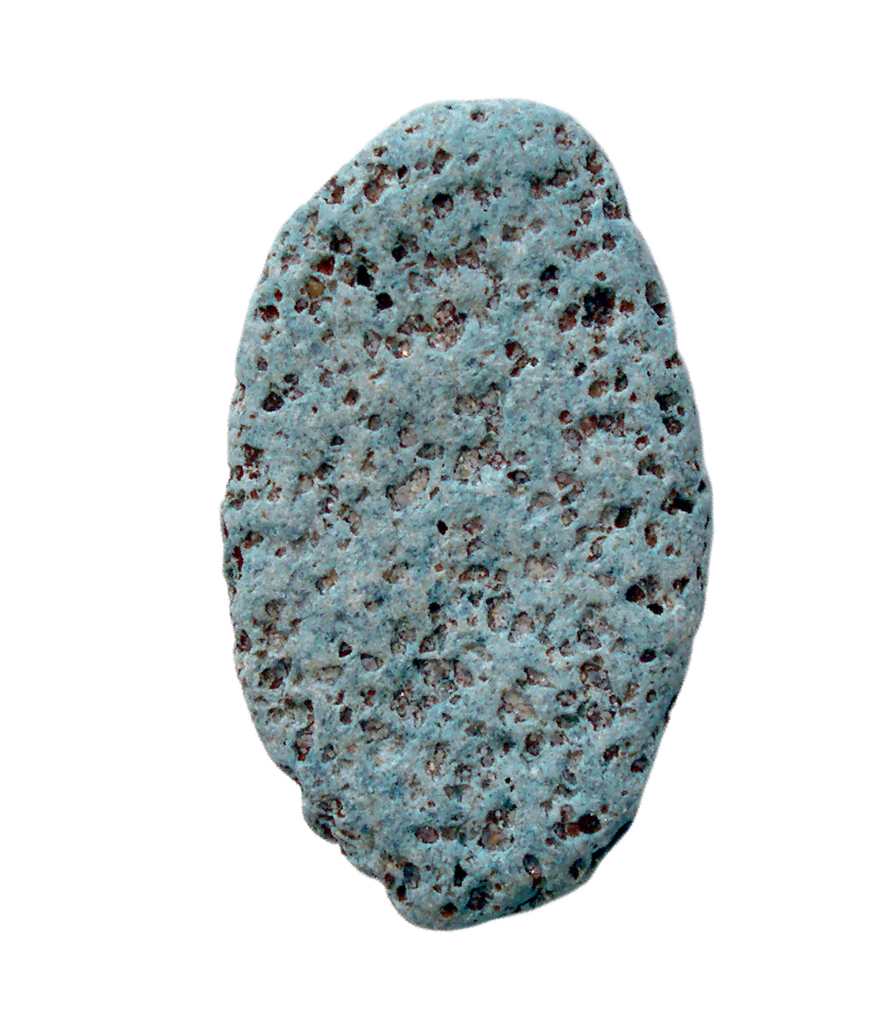 A photograph of a rock which resembles a sponge. 
