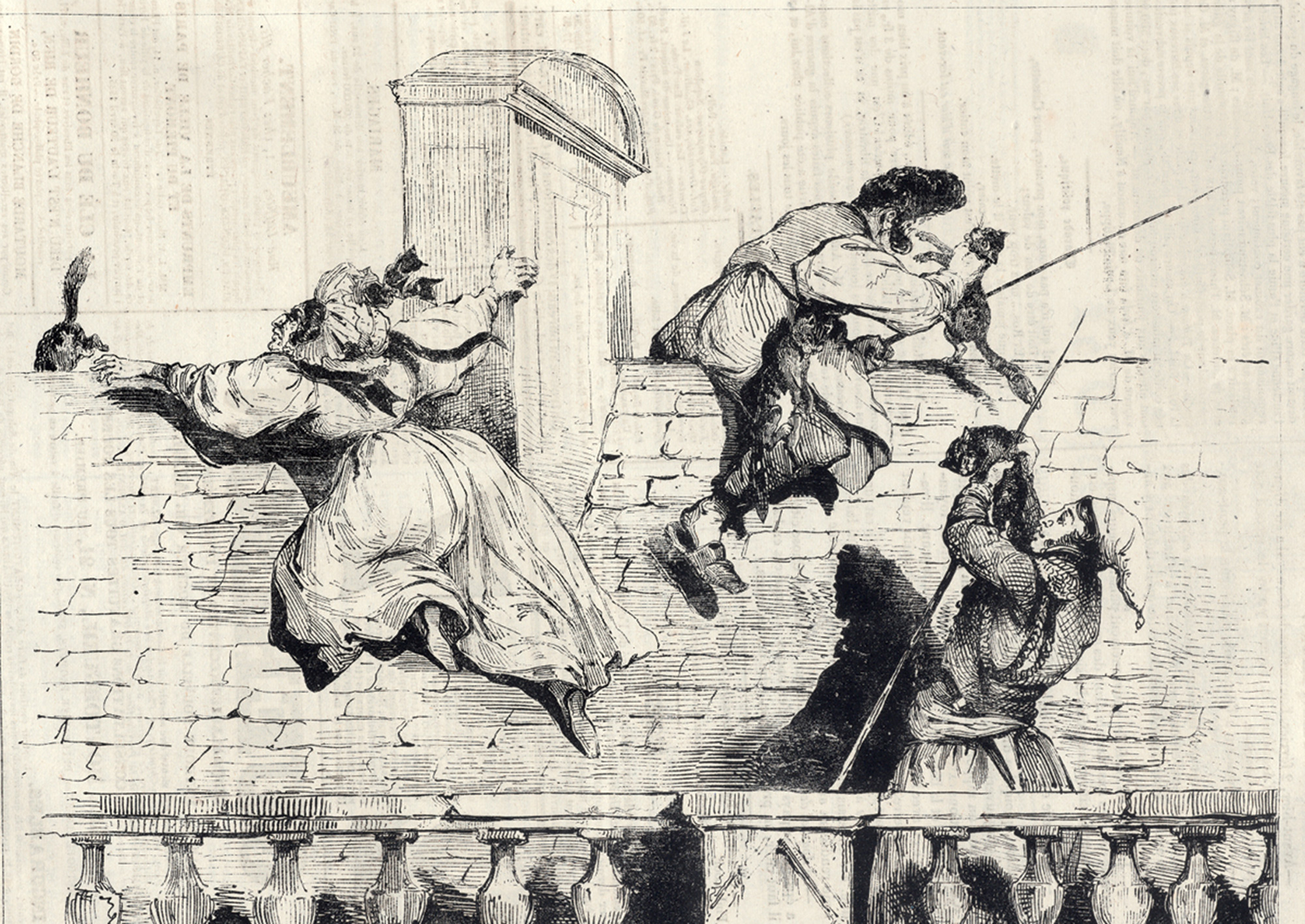 An 1835 drawing from Le Charivari titled “King Louis Philippe and company go hunting.”