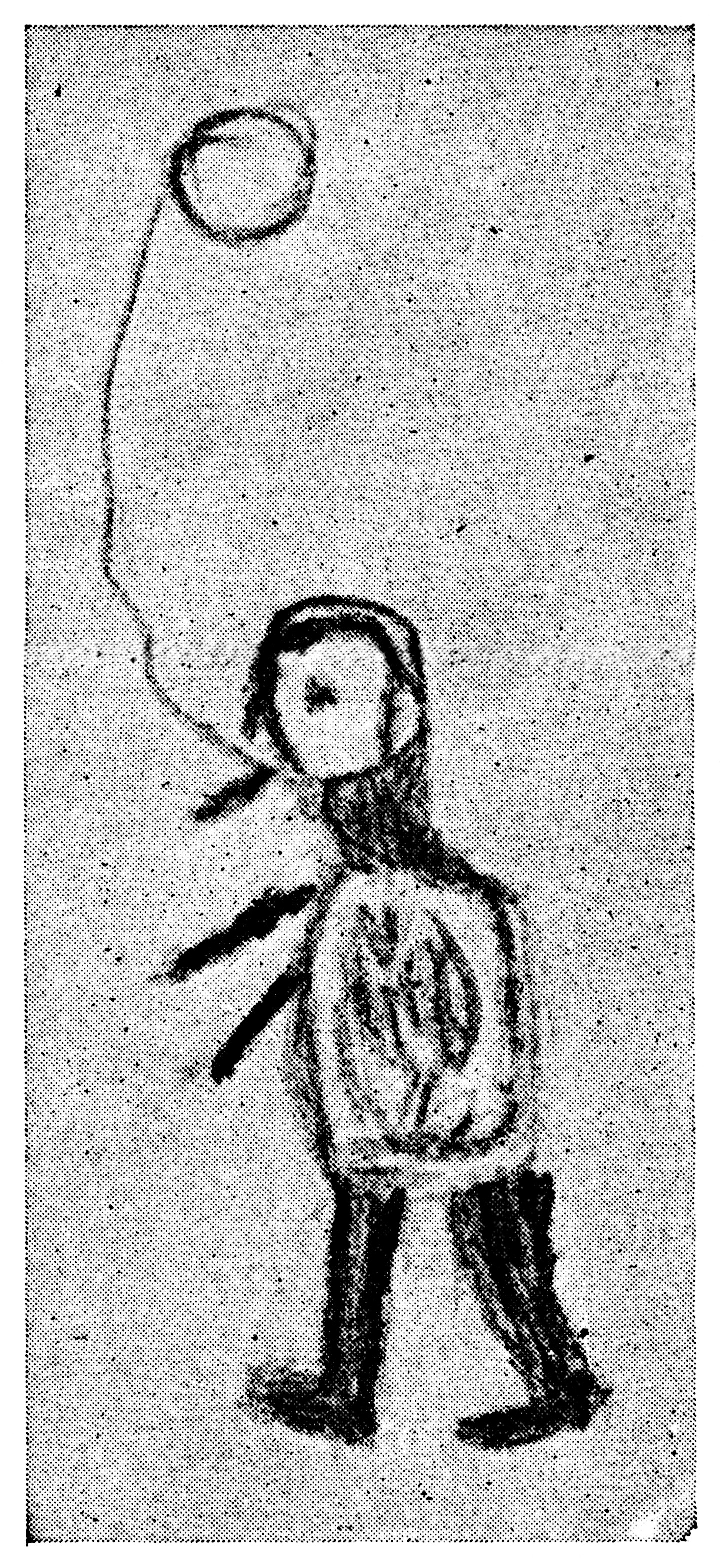 A drawing of Julius Lips smoking by Johnny Connelly, a Montagnais-Naskapi artist of the Lake St. John band on the Labrador Peninsula.