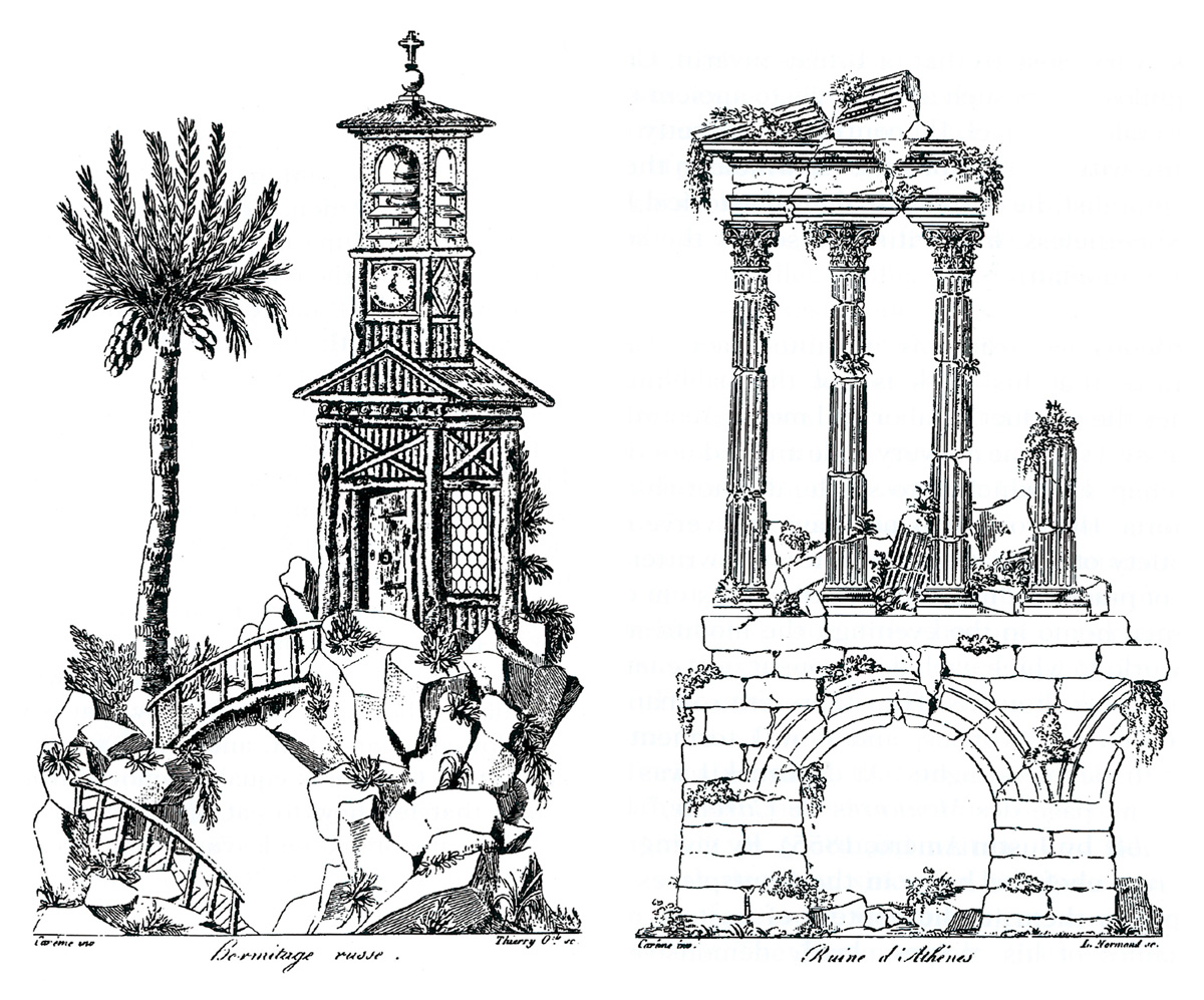 Two of Carême’s architectural drawings from his book