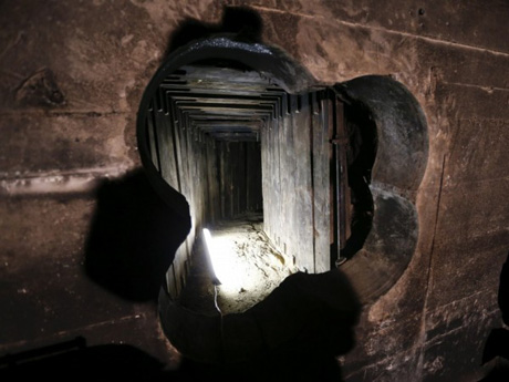 An underground tunnel used for bank robbery, 2013