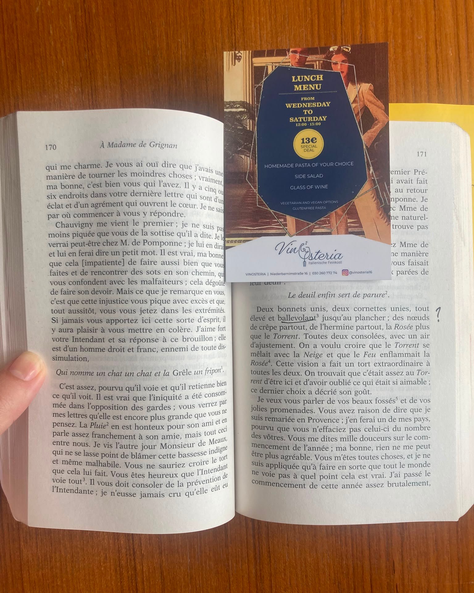 The handled interior of Madame Sévigné’s “Lettres choisies.”