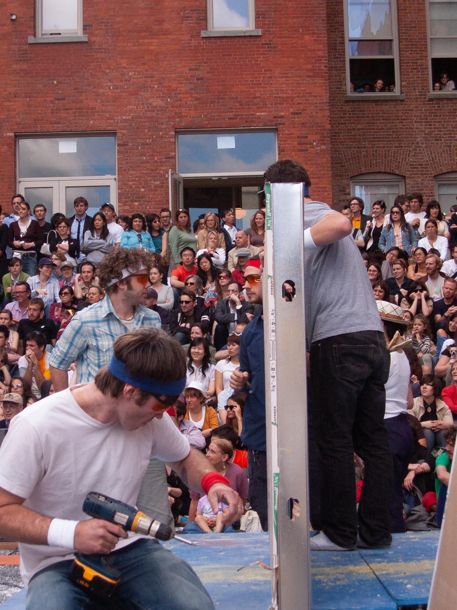 Type A demonstrating their power tool techniques.