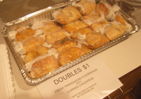 Also available were the delicious Trinidadian snack known as Doubles from A&A Bake & Doubles at 481 Nostrand Ave, Brooklyn.