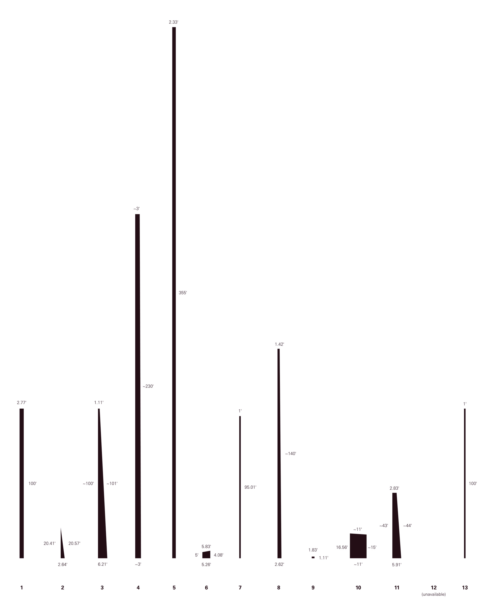 Graph showing the unorthodox shapes of the thirteen lots in Queens.