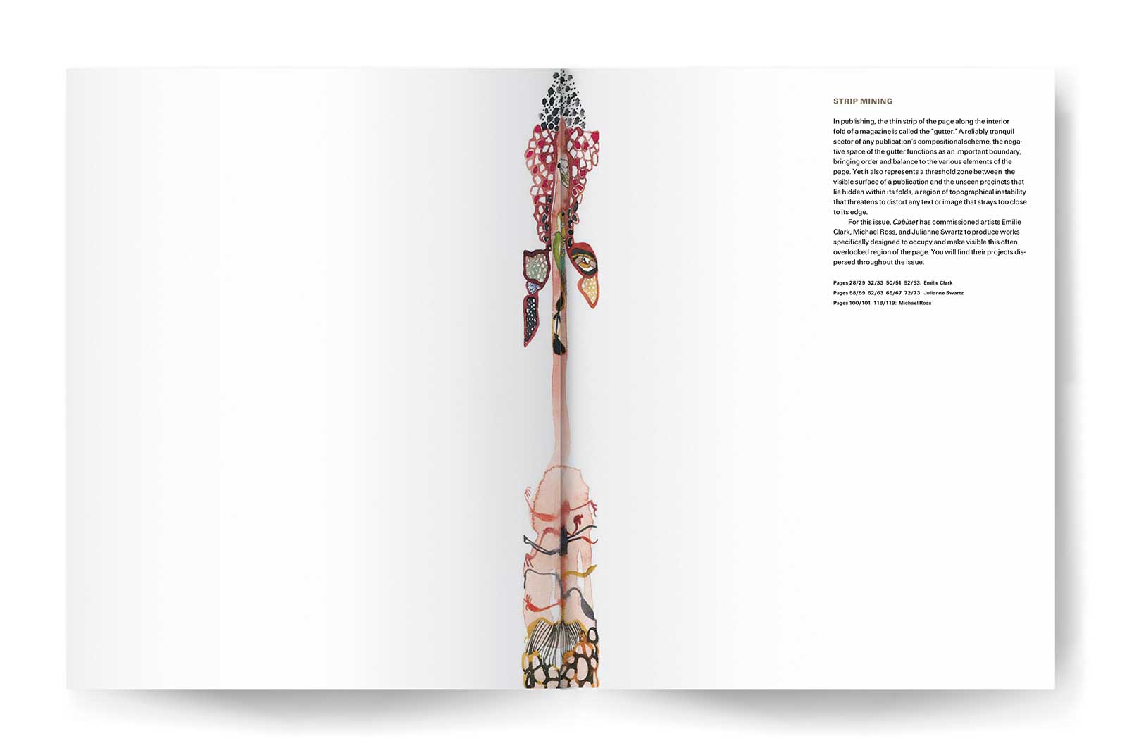 Abstract floral gutter design by artist Emilie Clark.