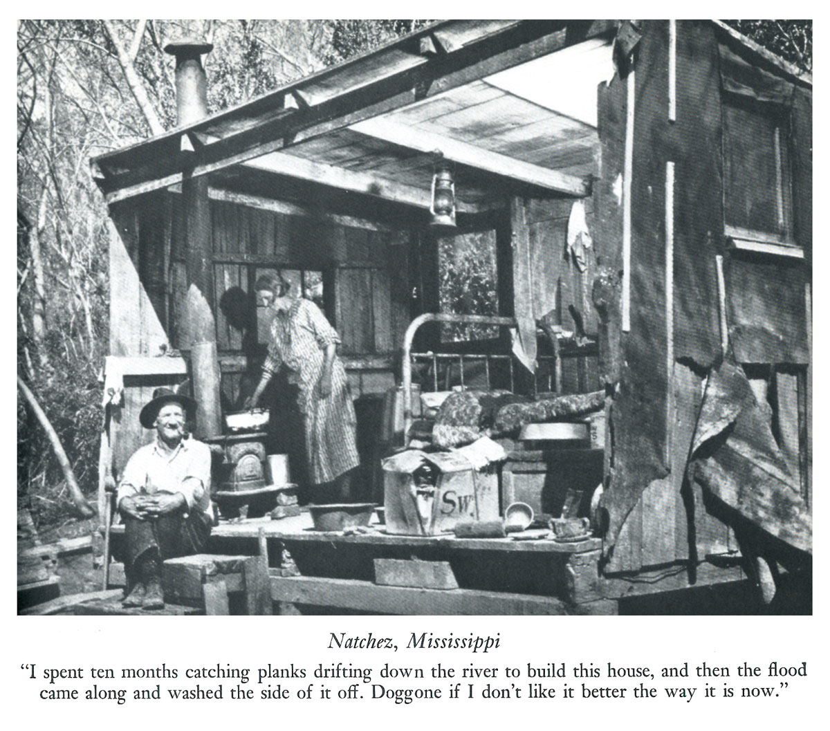 Plate depicting a poor couple in a dilapidated shack from the 1937 book entitled You Have Seen Their Faces.