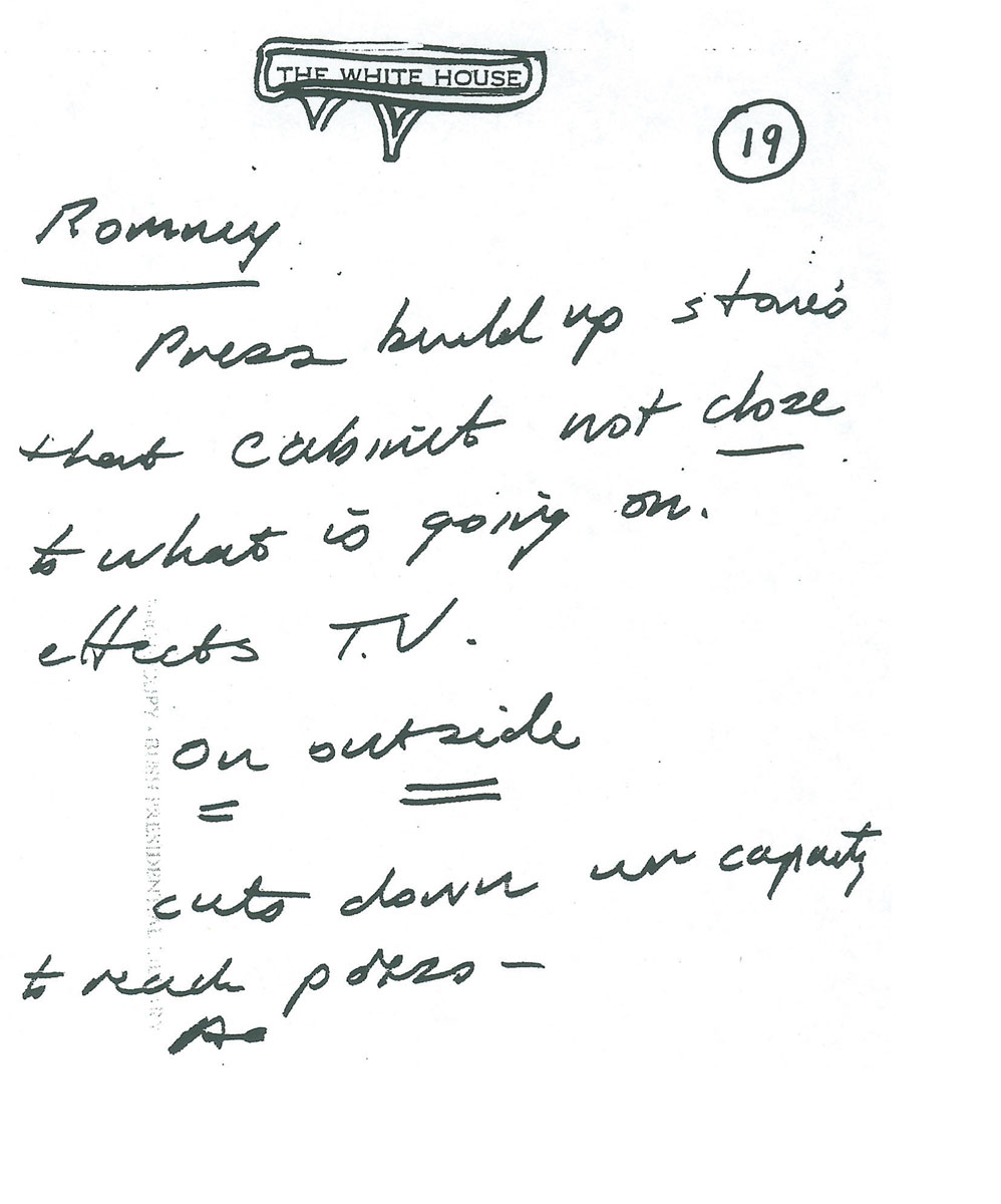 Notes by Bush Sr, with White House header decorated.