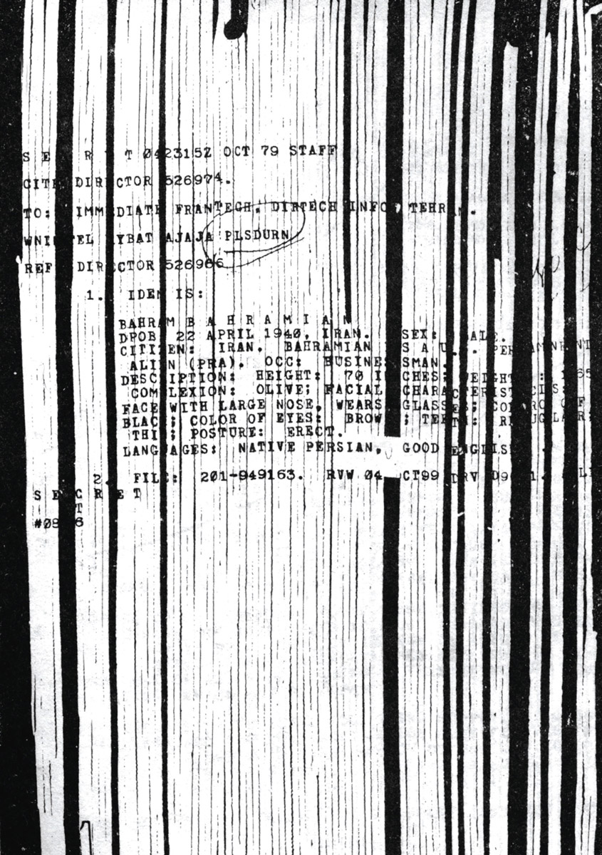 CIA document assembled from strips of paper.