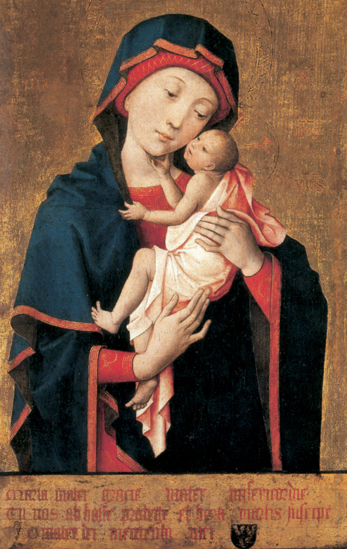 A photograph of a Flemish interpretation of the Cambrai Madonna by Hayne of Brussels, entitled Virgin and Child, circa 1455.