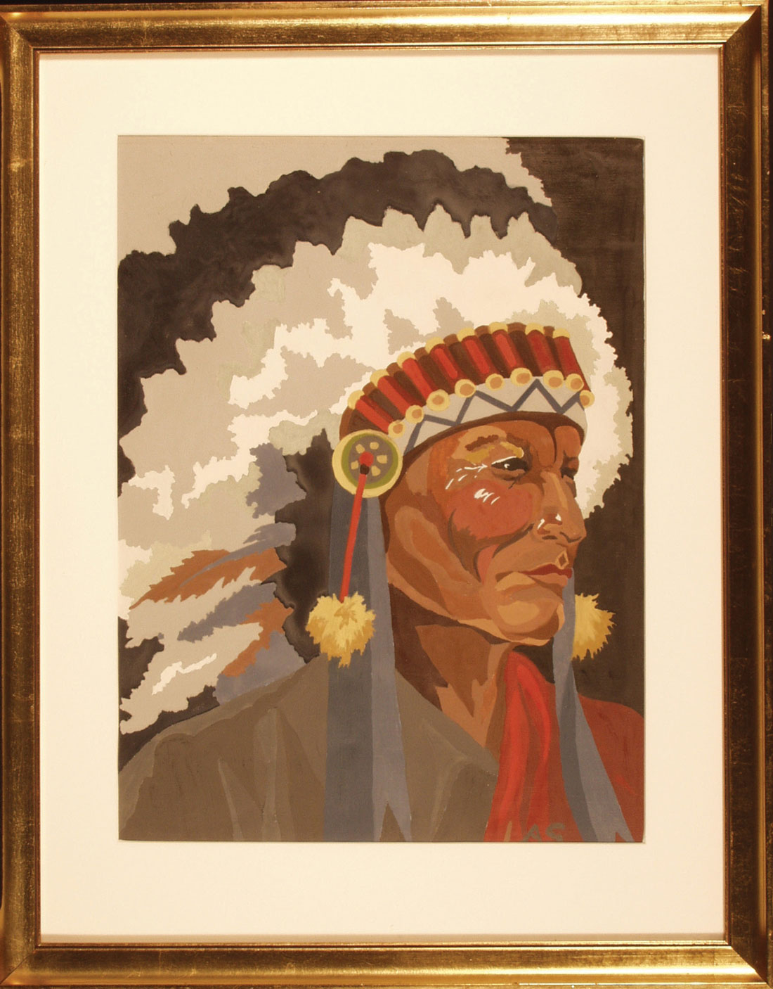 A painting of an American Indian by Arthur E. Summerfield, Eisenhower-era Postmaster General.