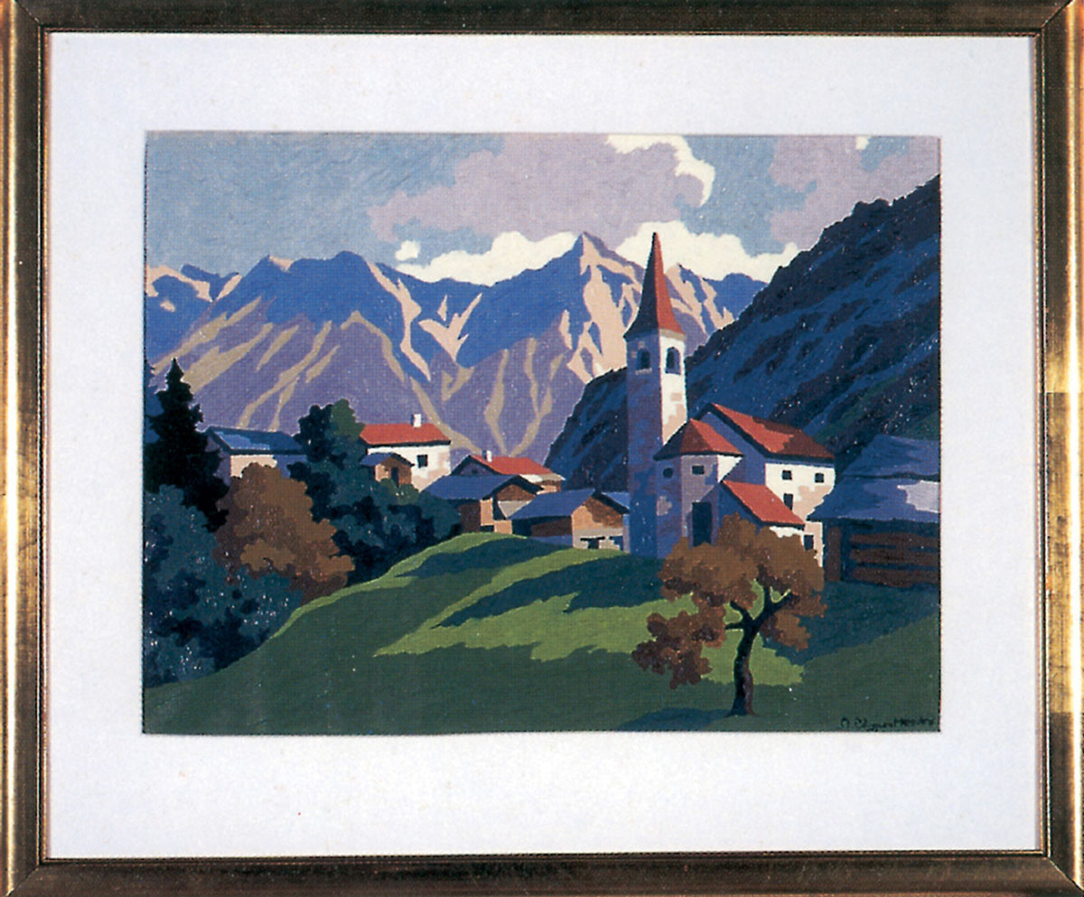 A painting of village and mountains by J. Edgar Hoover, famed CIA Director.