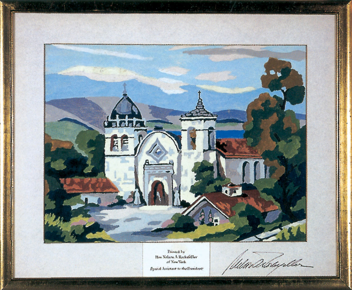 A painting of ivory towers by Nelson Rockefeller, Special Assistant to Eisenhower.