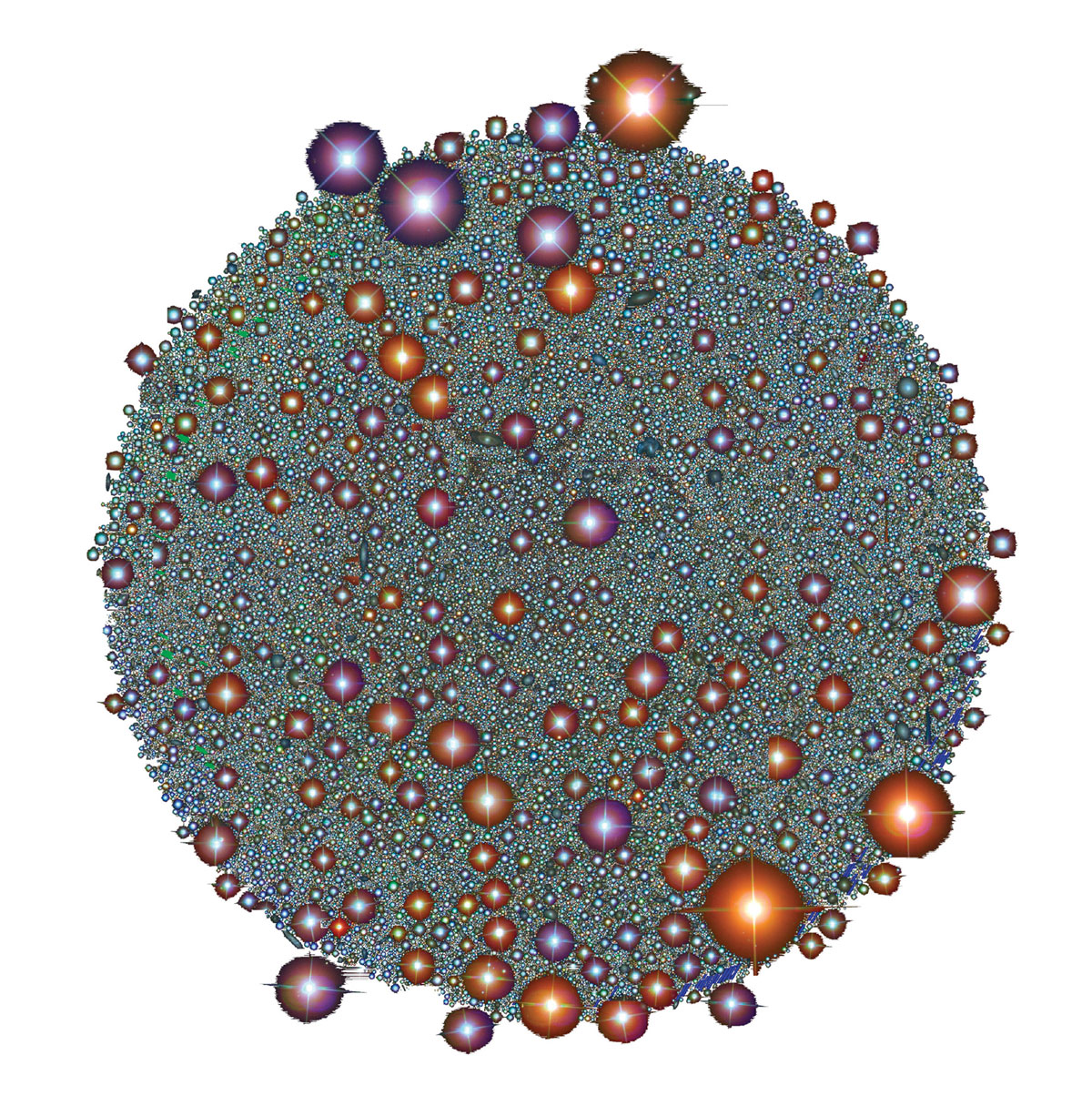 Universe data from 2004 compressed by Lee Boroson into one image, entitled CI 25 square degrees (24x24).