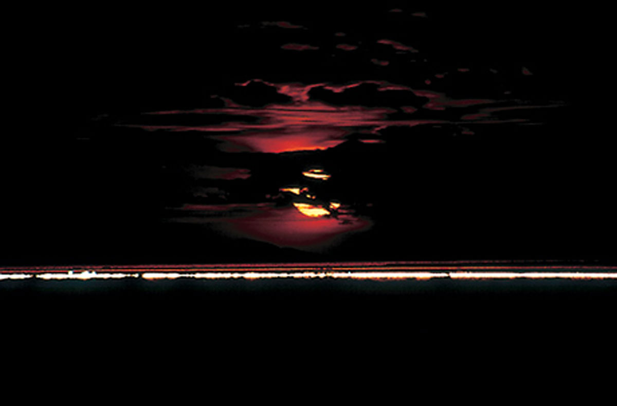 A photograph of the New Mexico desert at sunset.