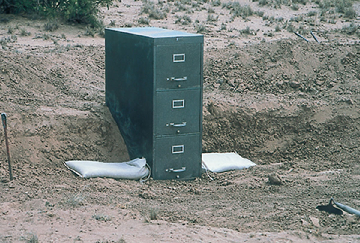 A photograph of the filing cabinet that forms the core of the Cabinet National Library.