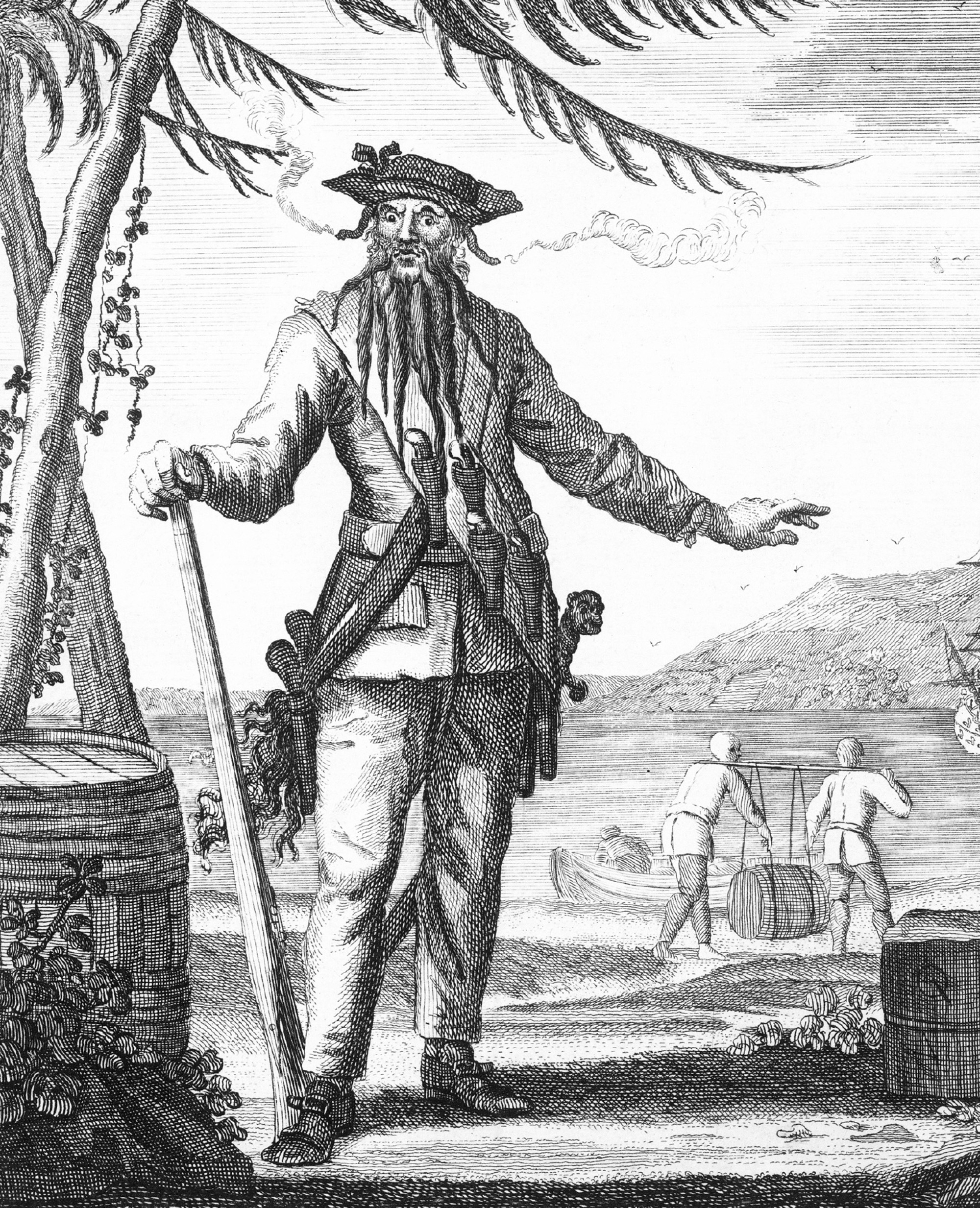 Blackbeard from A General History of the Pyrates. Courtesy National
Maritime Museum Picture Library.