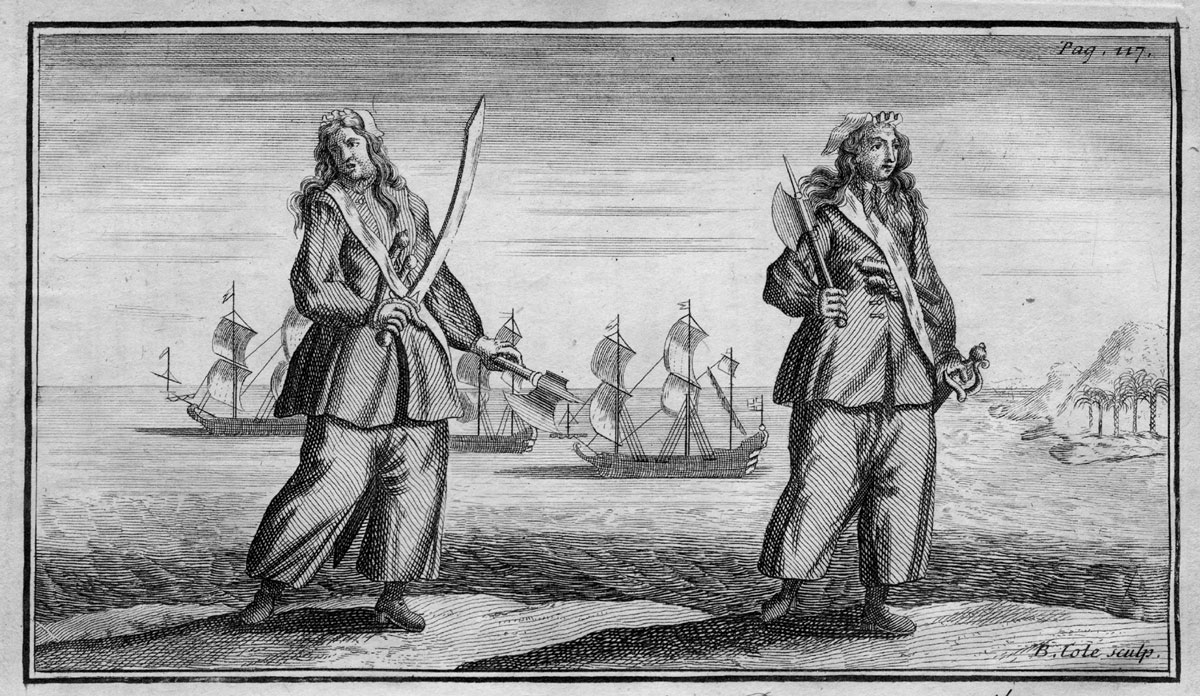 Anne Bonny and Mary Read from A General History of the Pyrates.
Courtesy Douglas Library, Queen’s University.