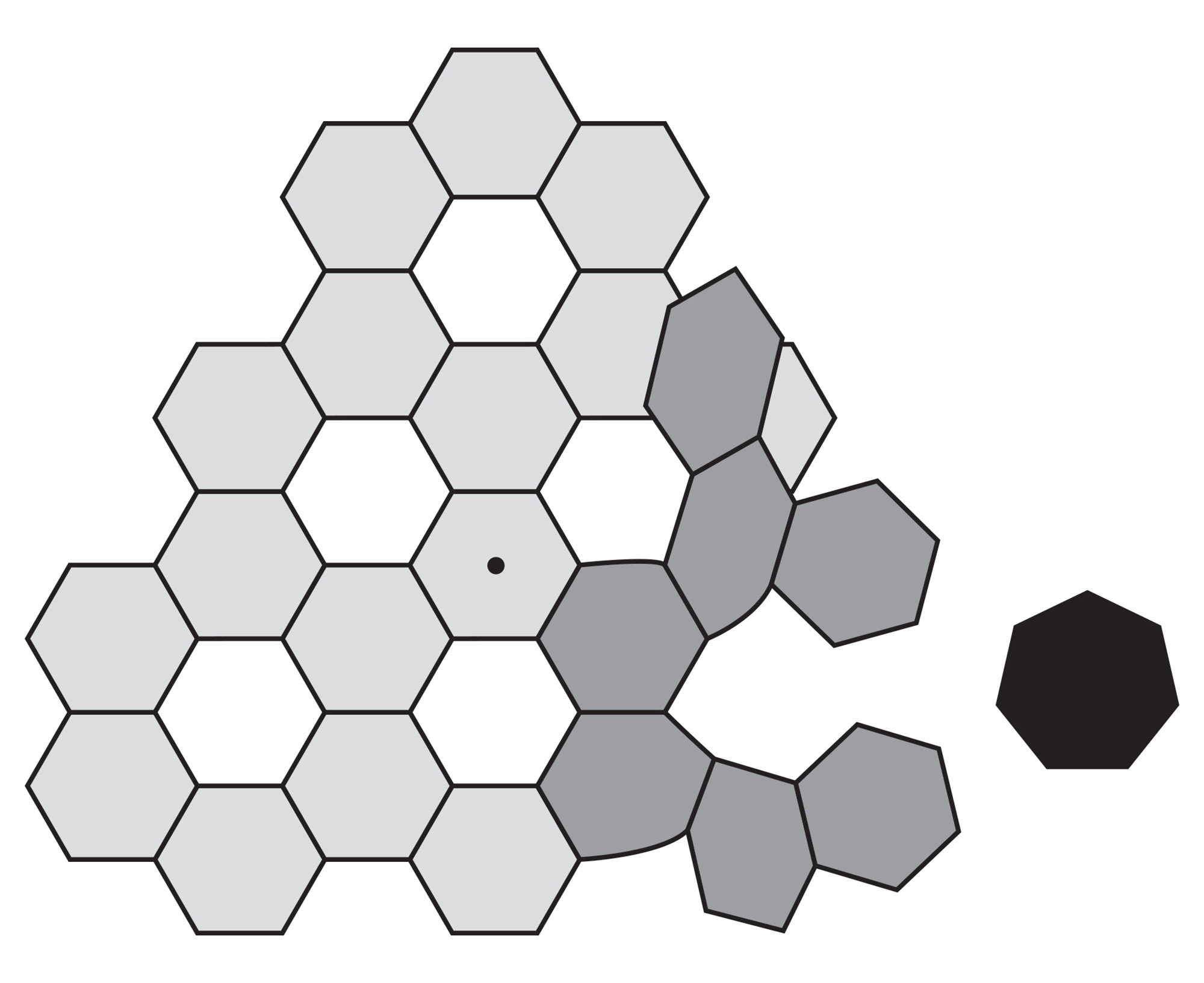 An instructional diagram for making a hyperbolic soccer ball.