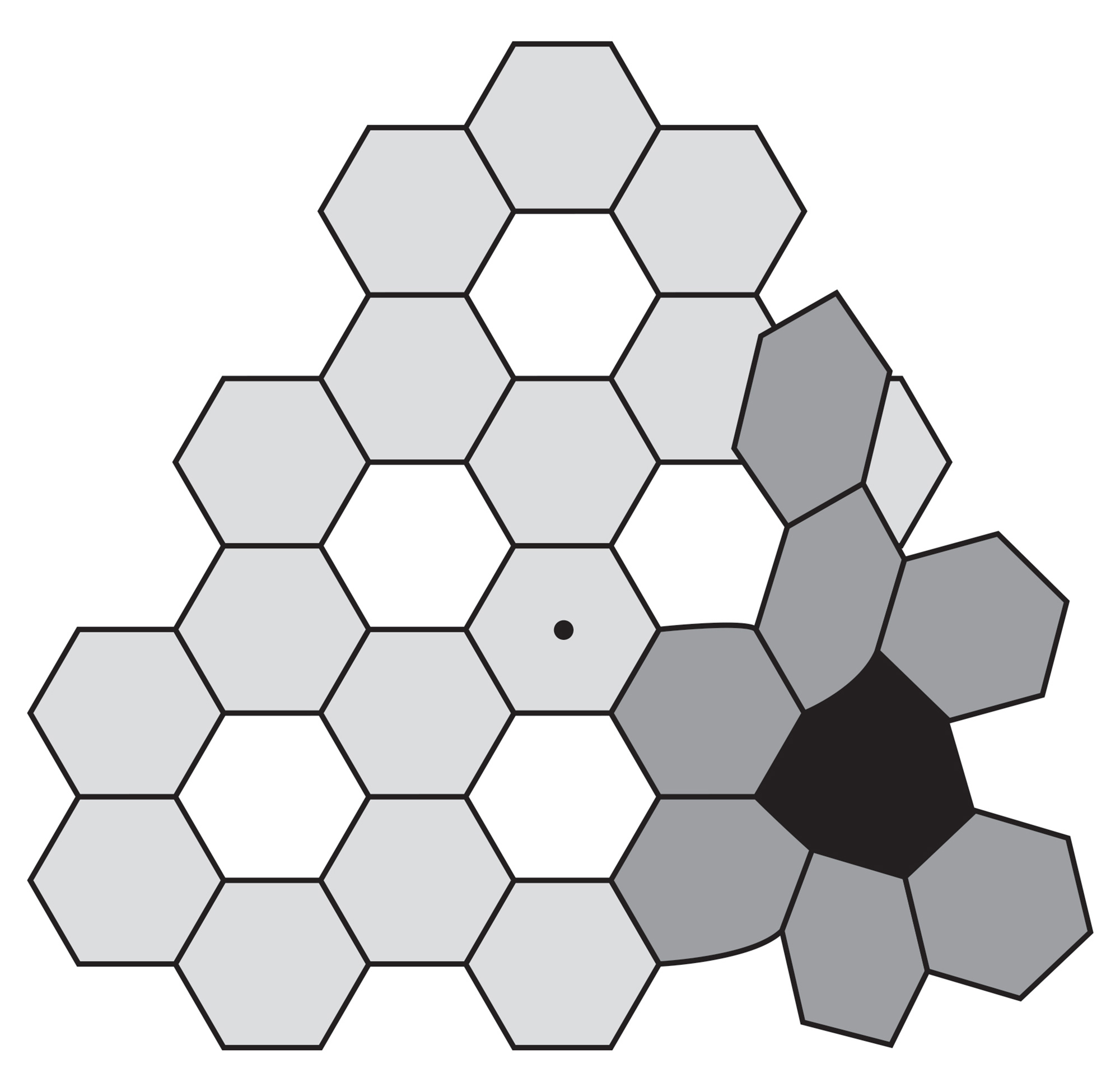 An instructional diagram for making a hyperbolic soccer ball.