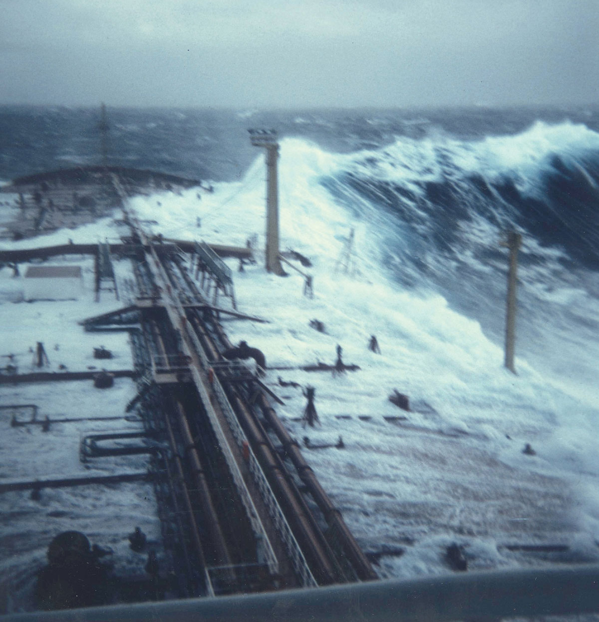A photograph by Philippe Lijour, the first mate of the supertanker Esso Languedoc, during a storm off Durban, South Africa, in 1980. 