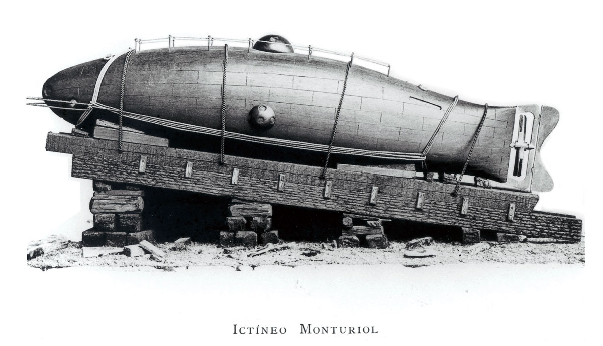 Ictíneo I prior to launch, 1859.