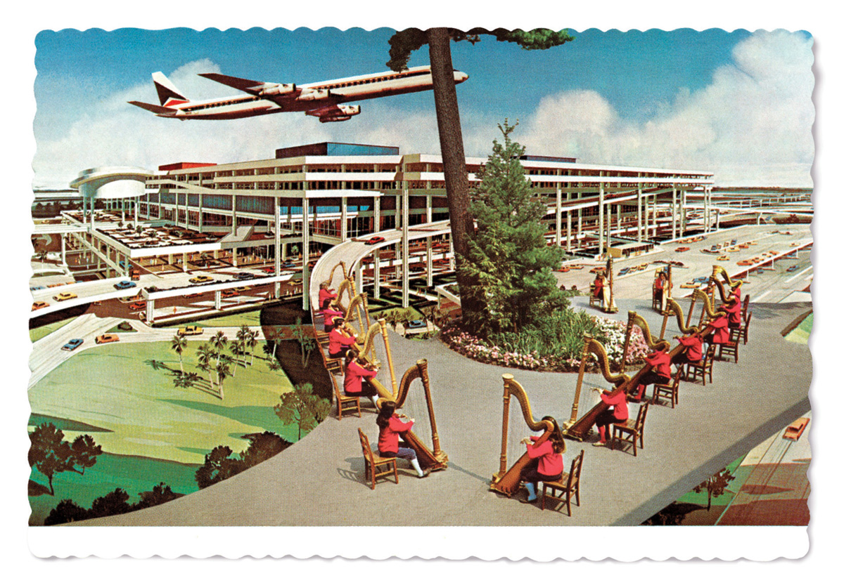 A postcard depicting artist Robert Bowen’s 2004 artwork titled “Airport.”