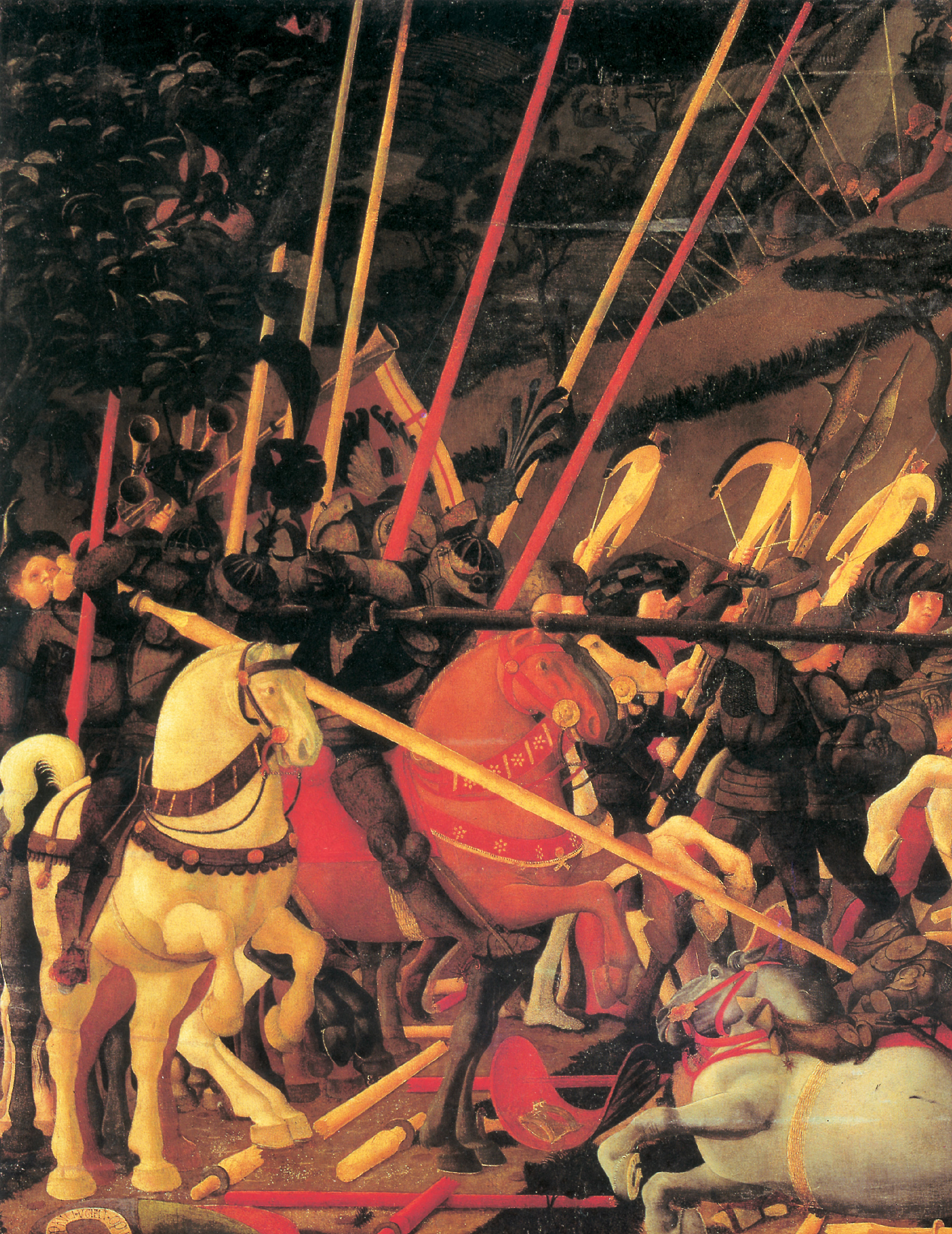 Paolo Uccello, The Battle of San Romano (detail), 1456 Tempera on wood
72" x 127"