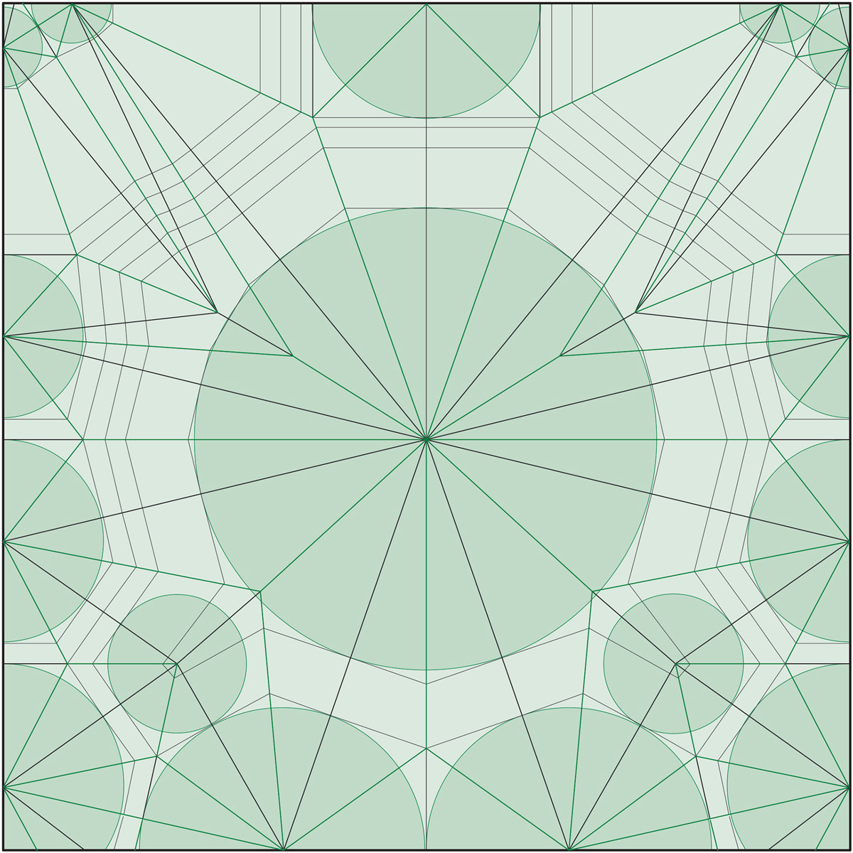 An image of Robert Lang’s crease pattern for creating an origami scorpion.