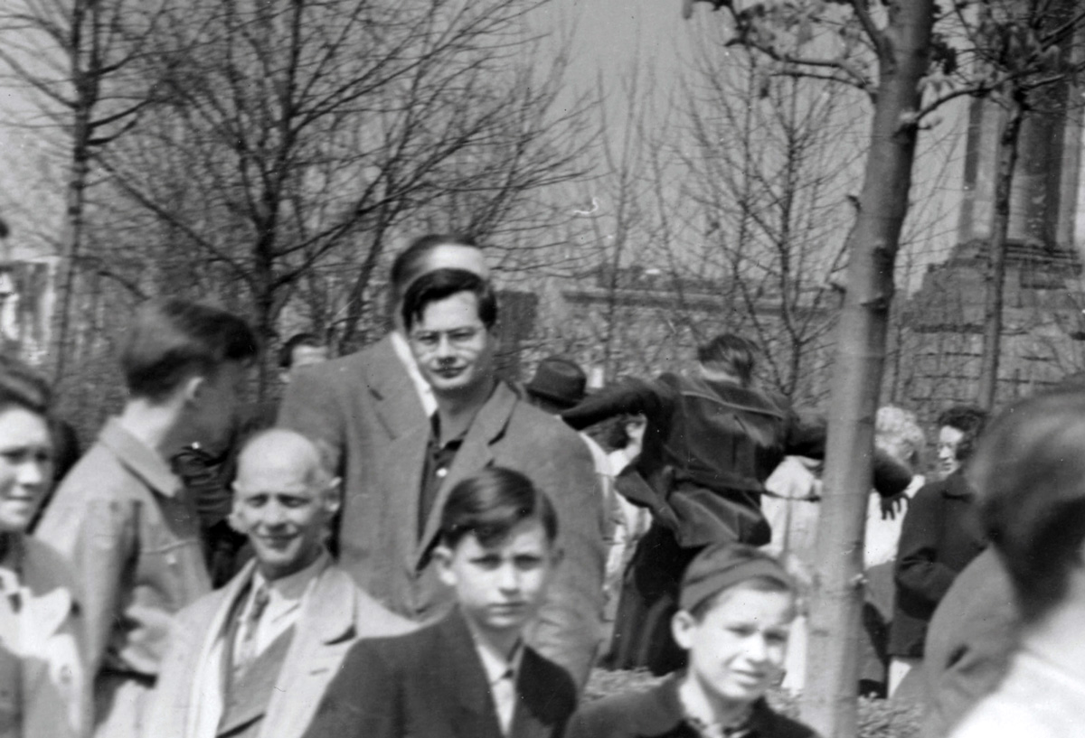 A 1954 photograph of David in Berlin. He spent hours walking the streets—the best way to identify the enemy. If you walked long enough, it became clear who was following you.