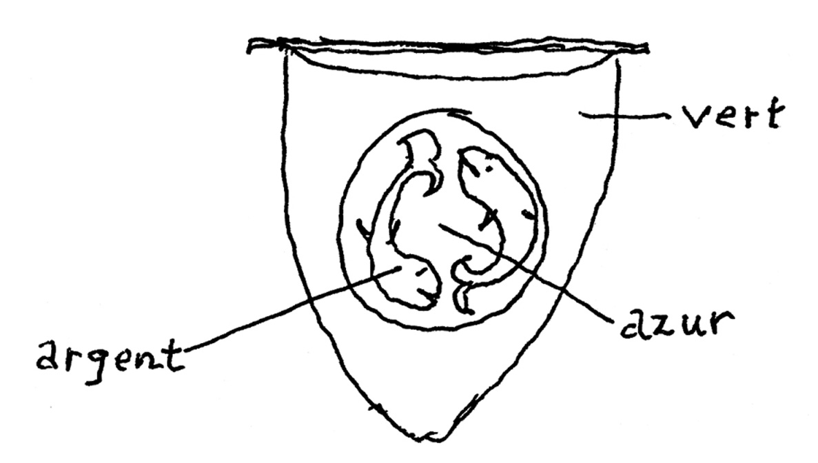 An illustration of the green banner of Khezr