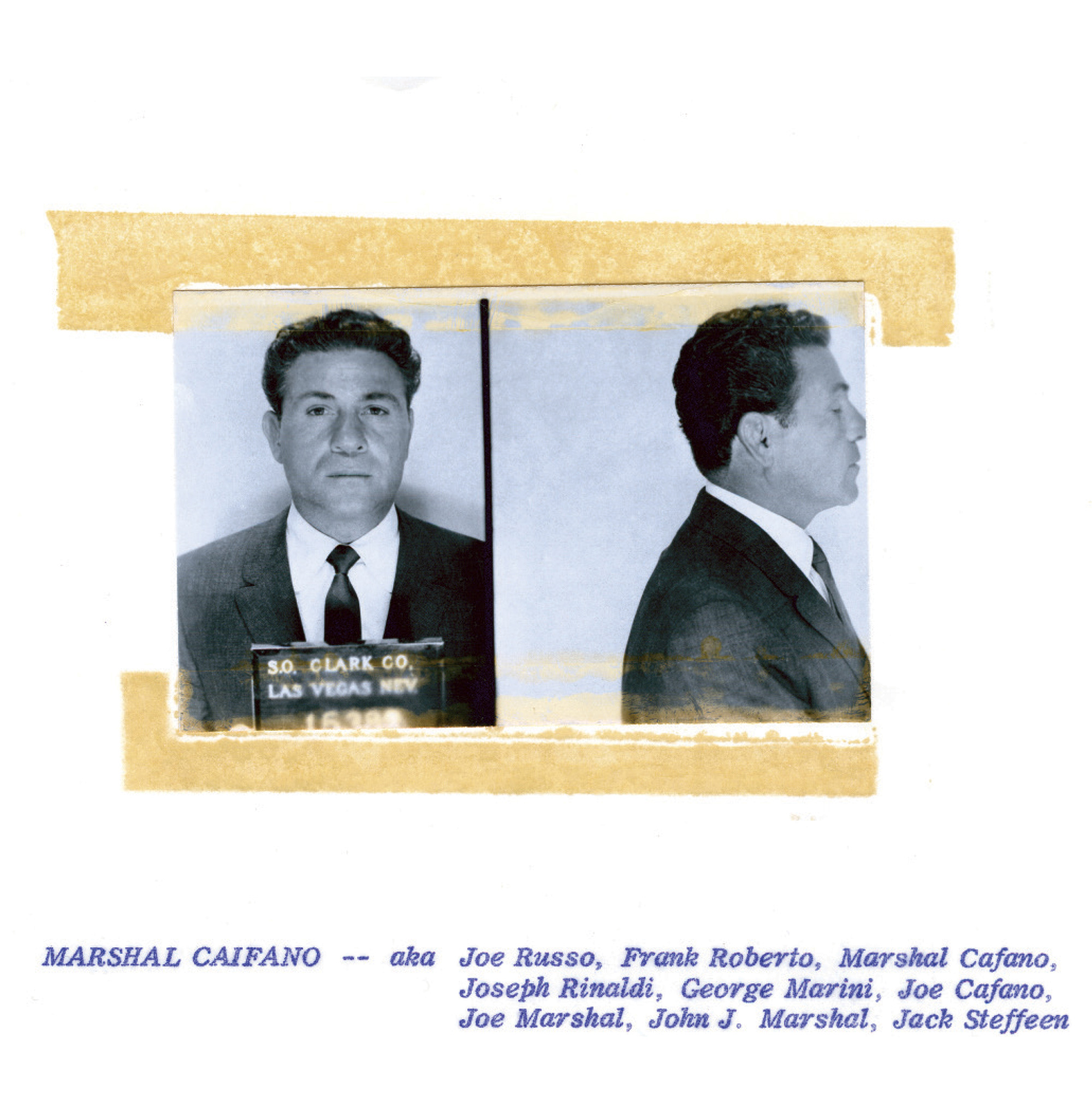 A page from the 1960 Nevada State Gaming Control Board’s Black Book, showing a mug shot of an excluded person.