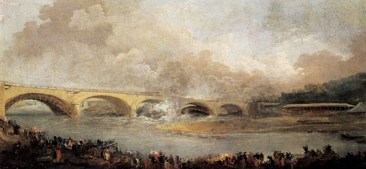 Hubert Robert, The Decentering of the Pont de Neuilly, 1772.