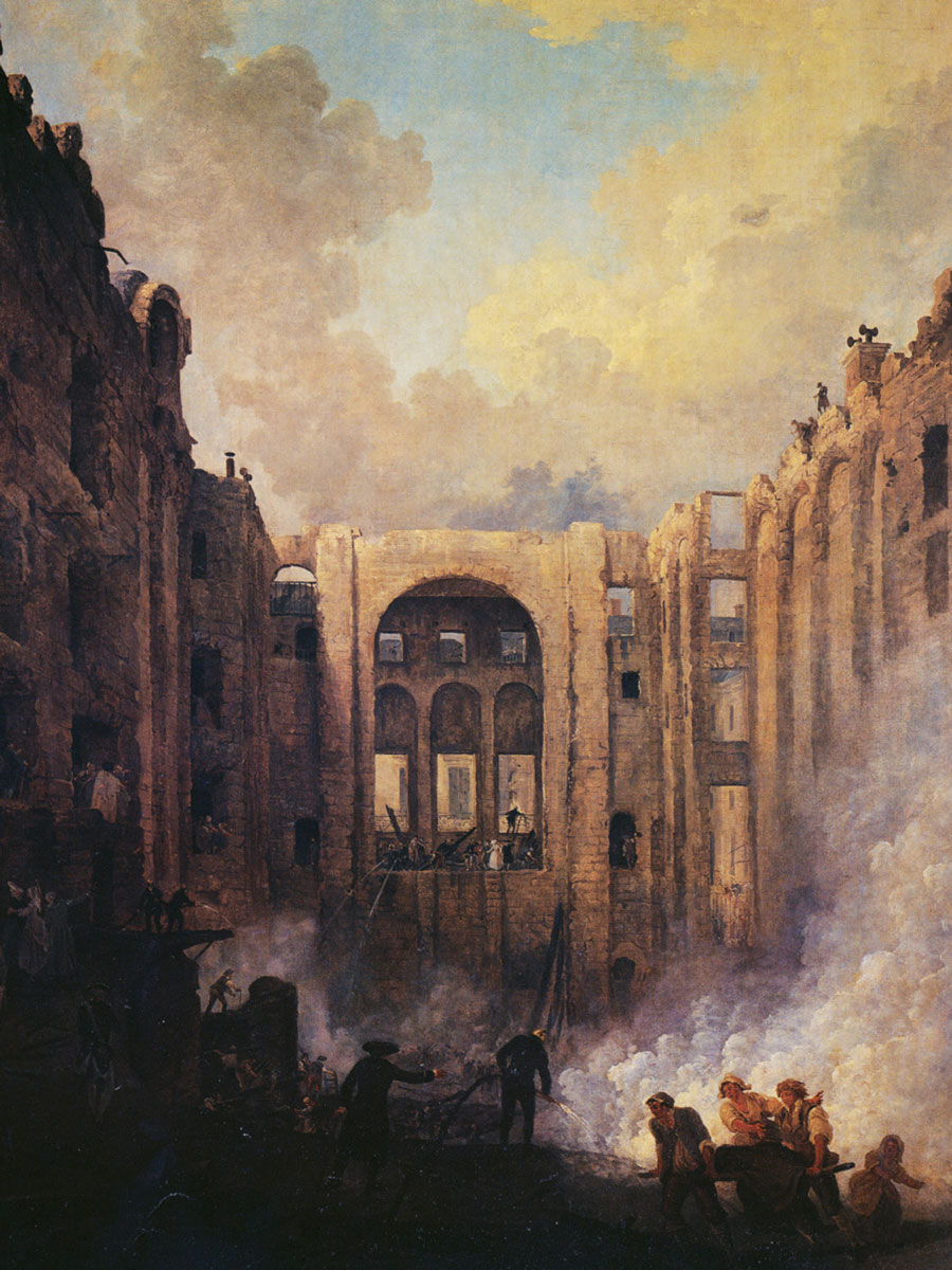Hubert Robert, Burning of the Opera in the Palais-Royal,
1781.