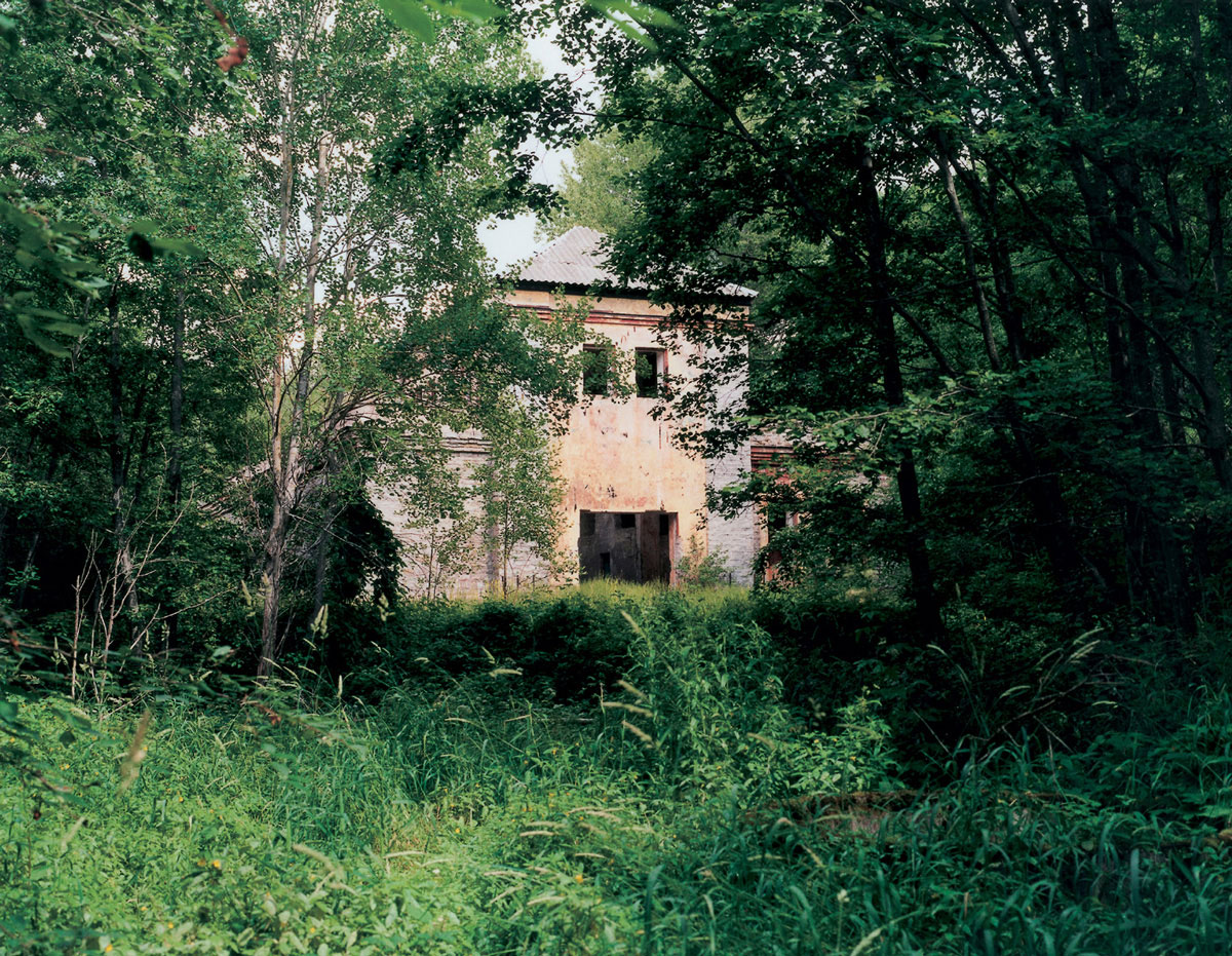 Artist Jeremy Millar’s photograph of a delapidated house from his series taken at abandoned power plants in Estonia.