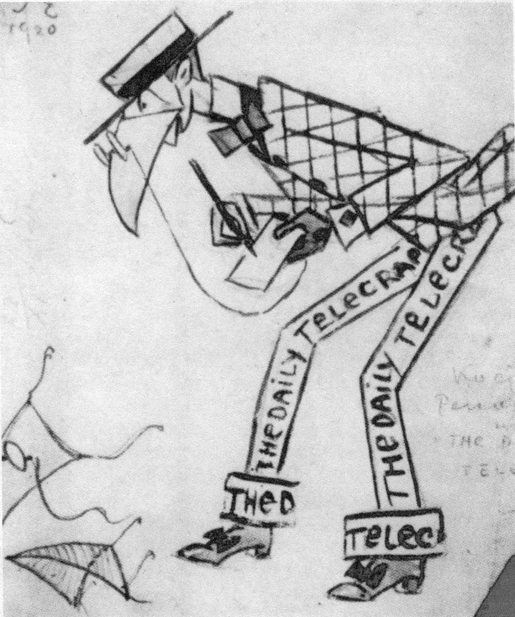 A sketch by Sergei Eisenstein from nineteen twenty of a costume for