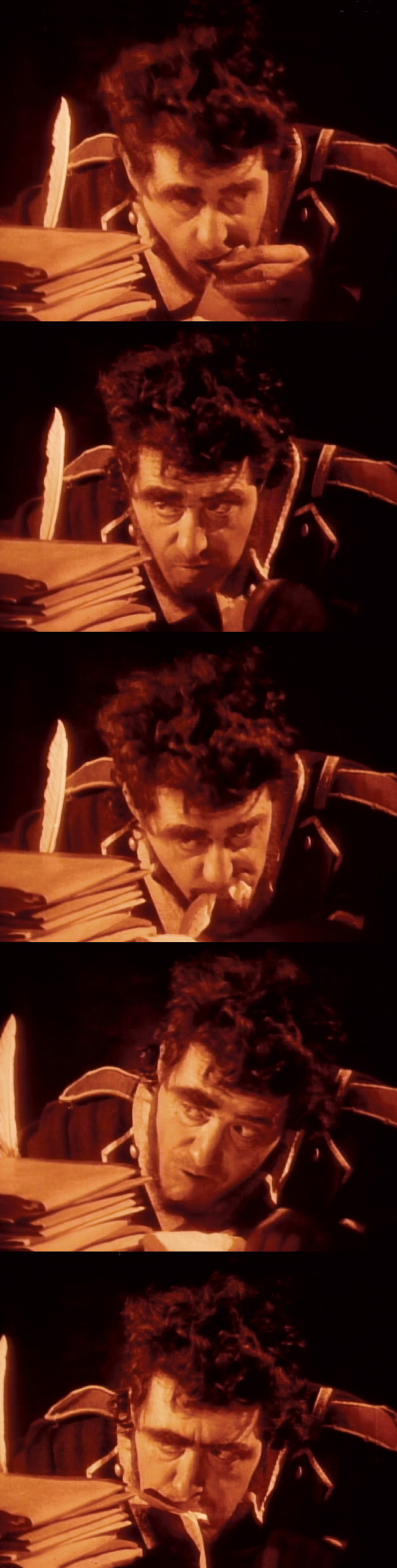 Five film stills from Abel Gance’s nineteen twenty seven 