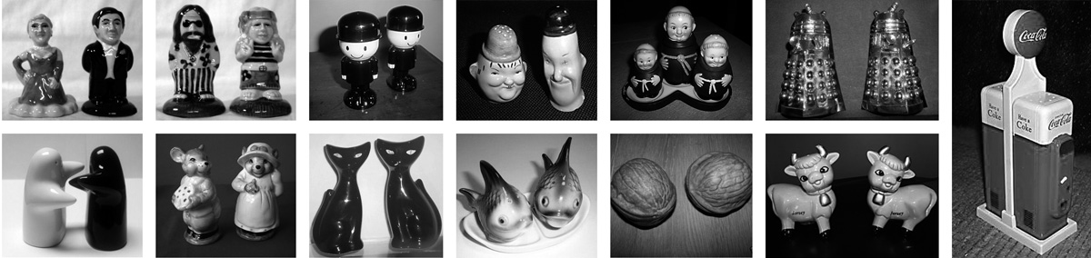 Photographs of various cruet sets, dates unknown.