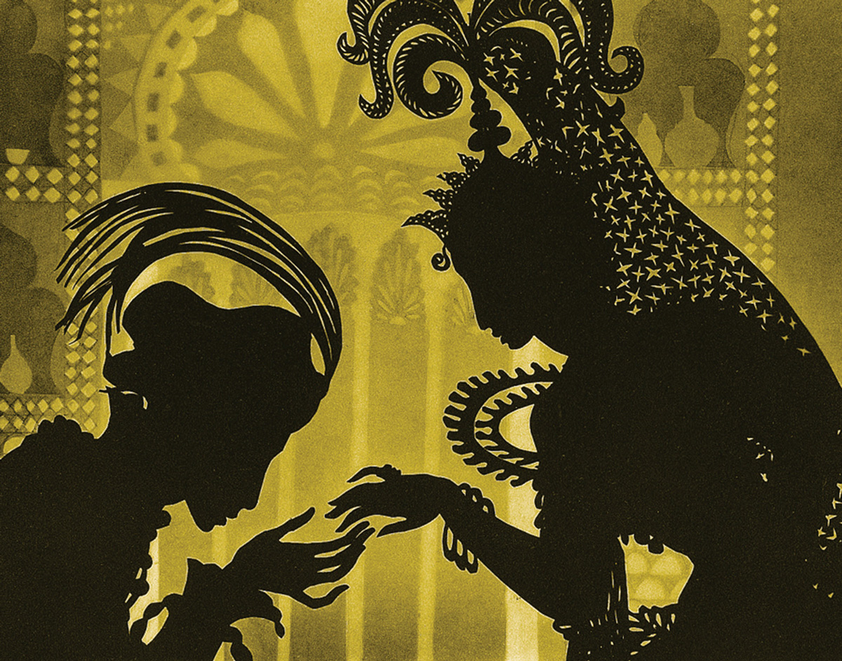 A still from the nineteen twenty-six film “The Adventures of Prince Achmed,” directed by Lotte Reiniger.