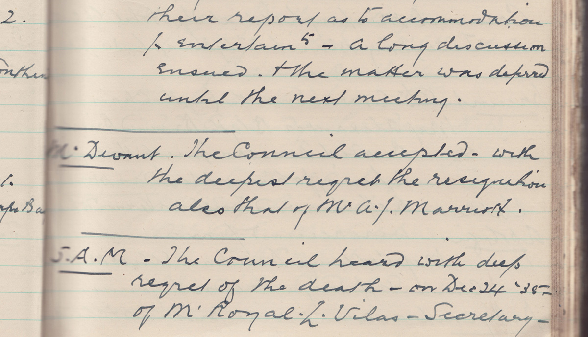 David Devant’s enforced resignation recorded in The Magic Circle Minute Book of nineteen thirty five to nineteen forty two.