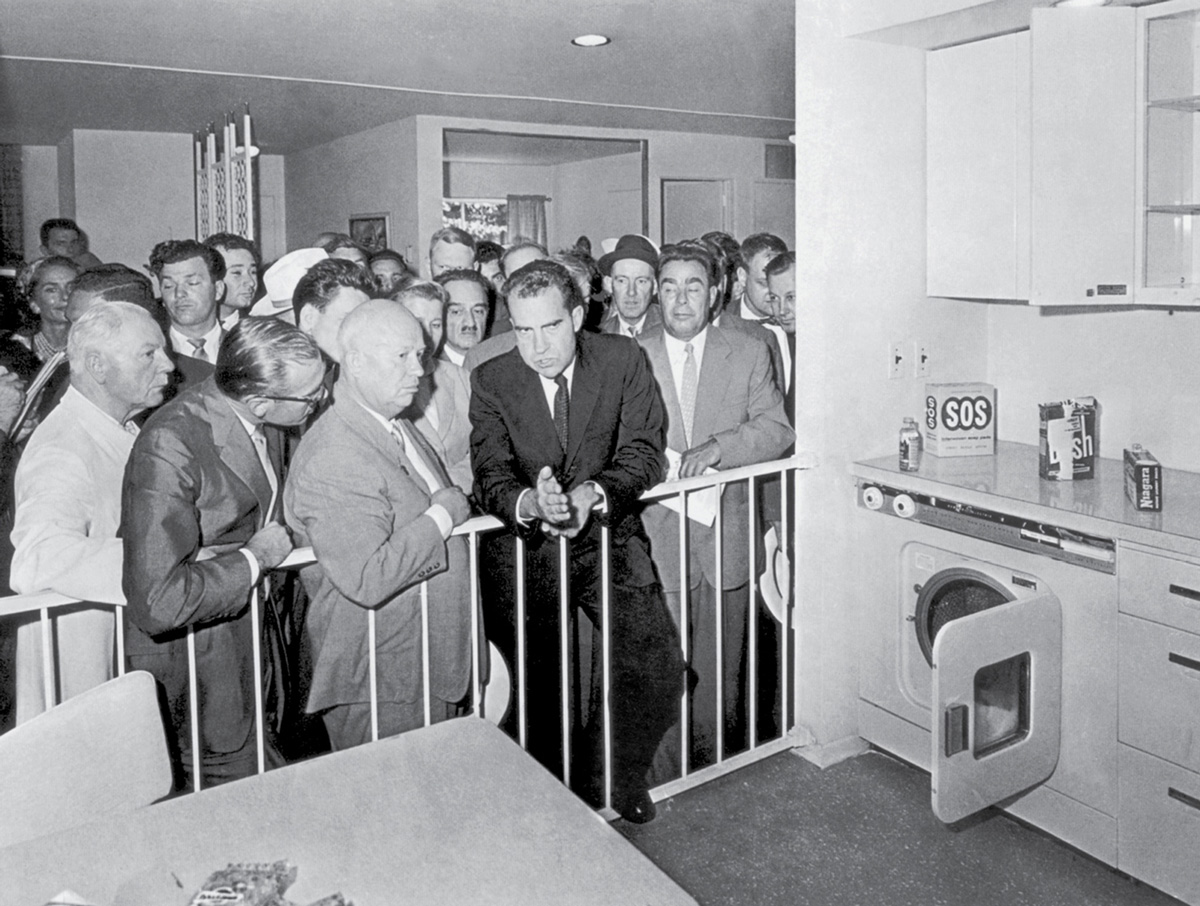 Above and following: the Kitchen Debate between Soviet Premier Nikita
Khrushchev and US Vice-President Richard Nixon, 24 July 1959.