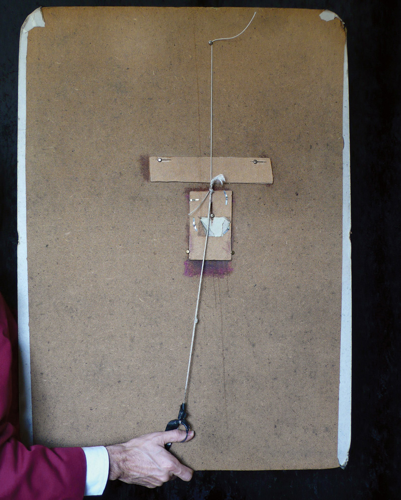 A photograph of the back of Ian Saville’s talking picture of Karl Marx.