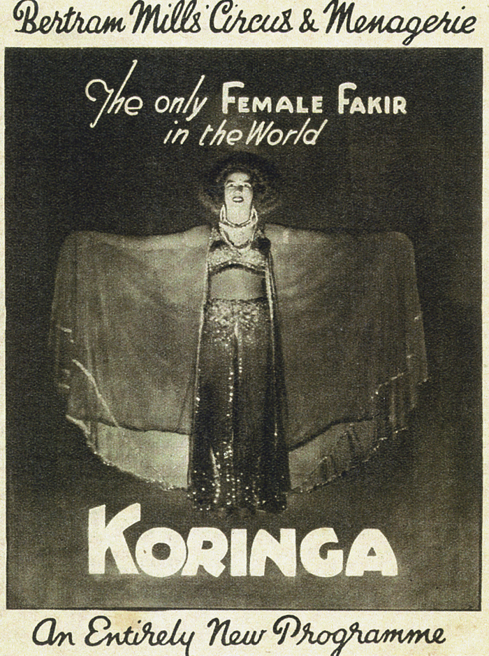 Koringa on front cover of the program for the Bertram Mills Circus tour of Great Britain, April to October nineteen thirty nine.